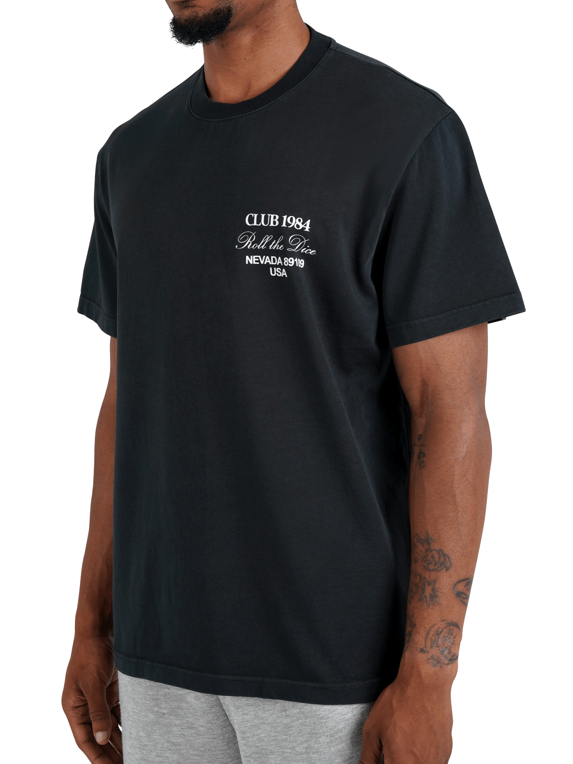 CLUB 1984. Welcome to Vegas T-shirt - Washed Black T-Shirt