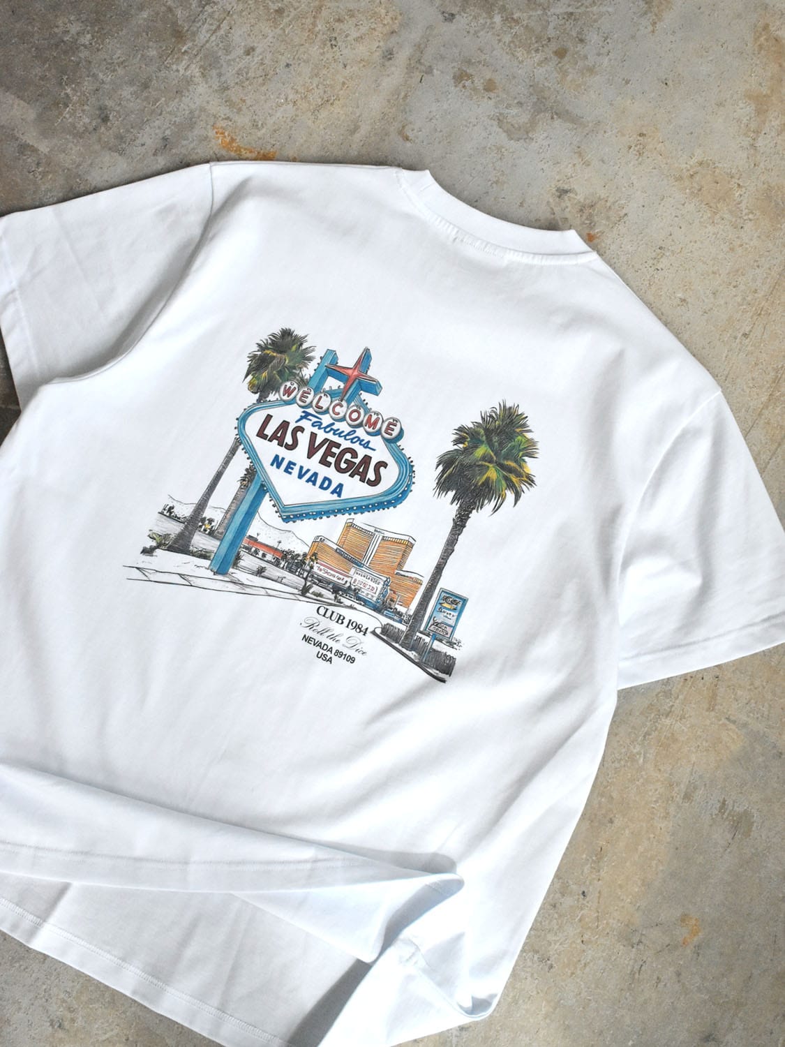CLUB 1984. Welcome to Vegas T-shirt - White T-Shirt