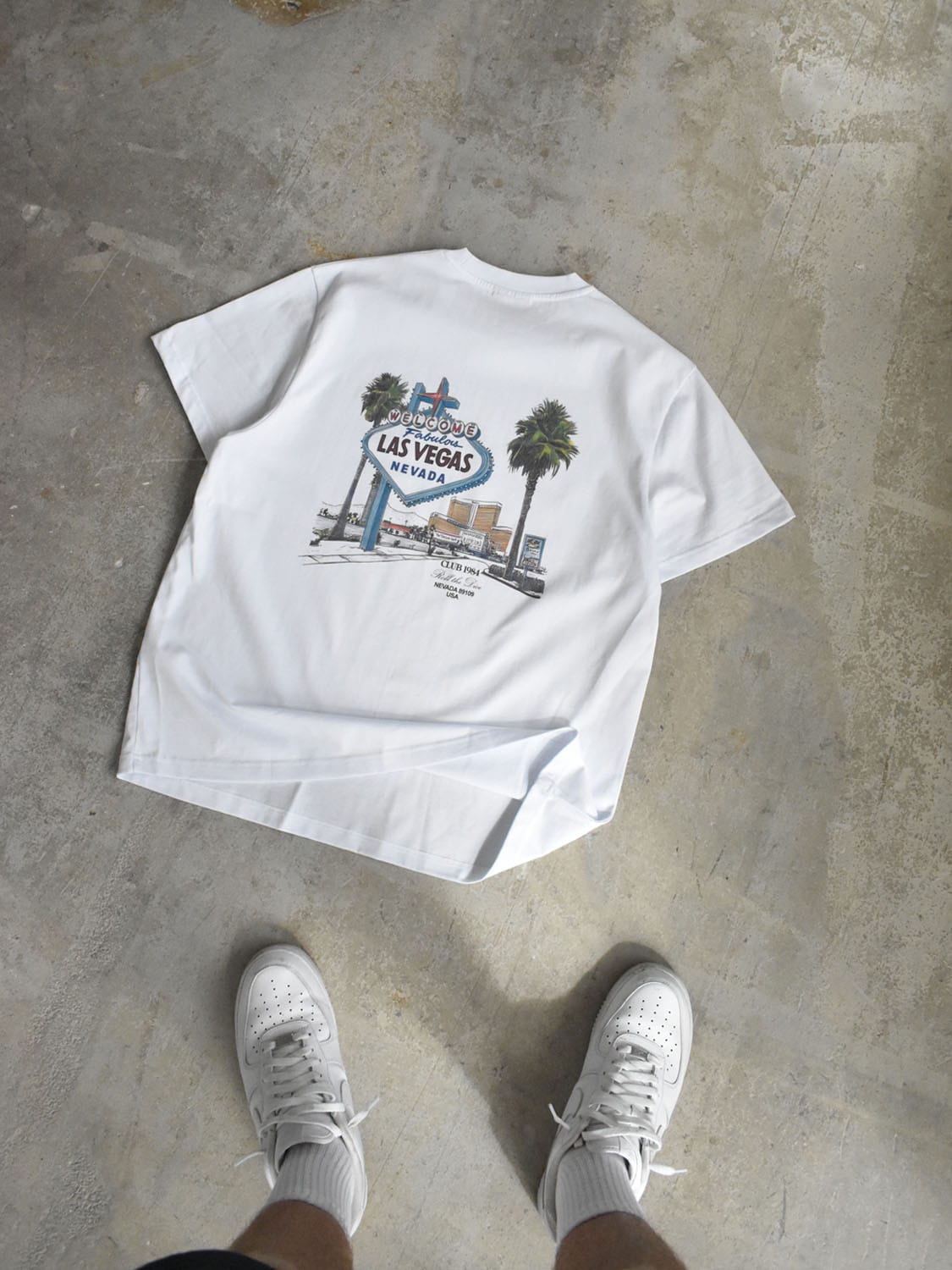 CLUB 1984. Welcome to Vegas T-shirt - White T-Shirt