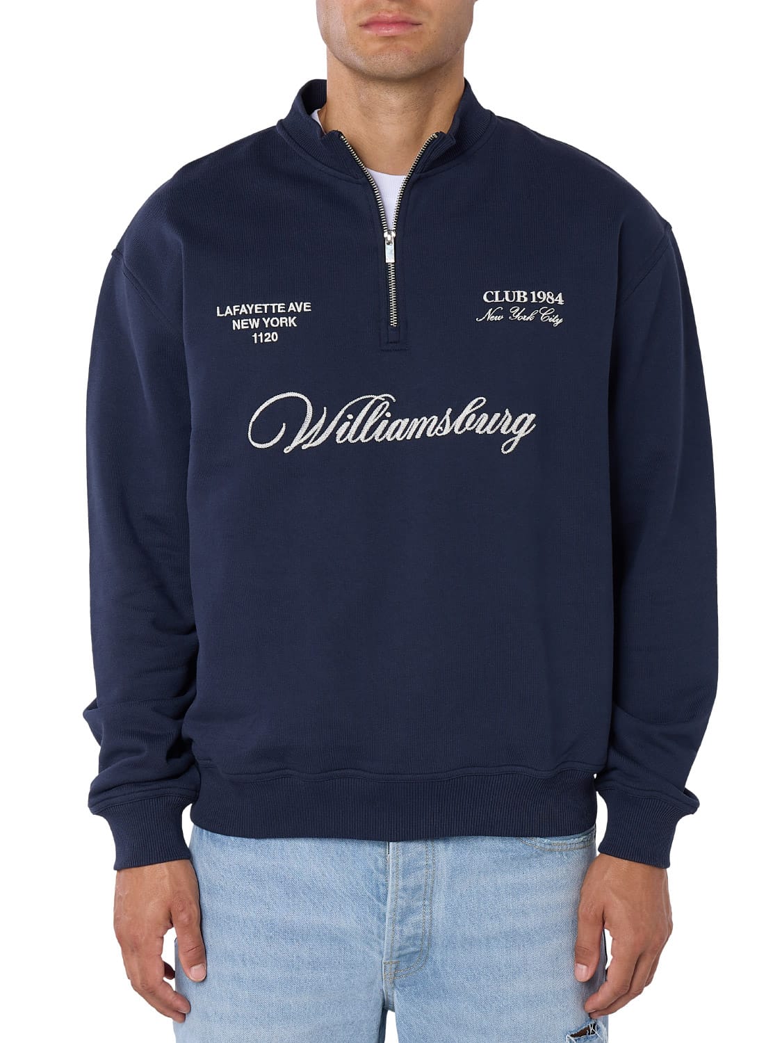 CLUB 1984. Williamsburg 1/4 Zip - Navy 1/4 zip