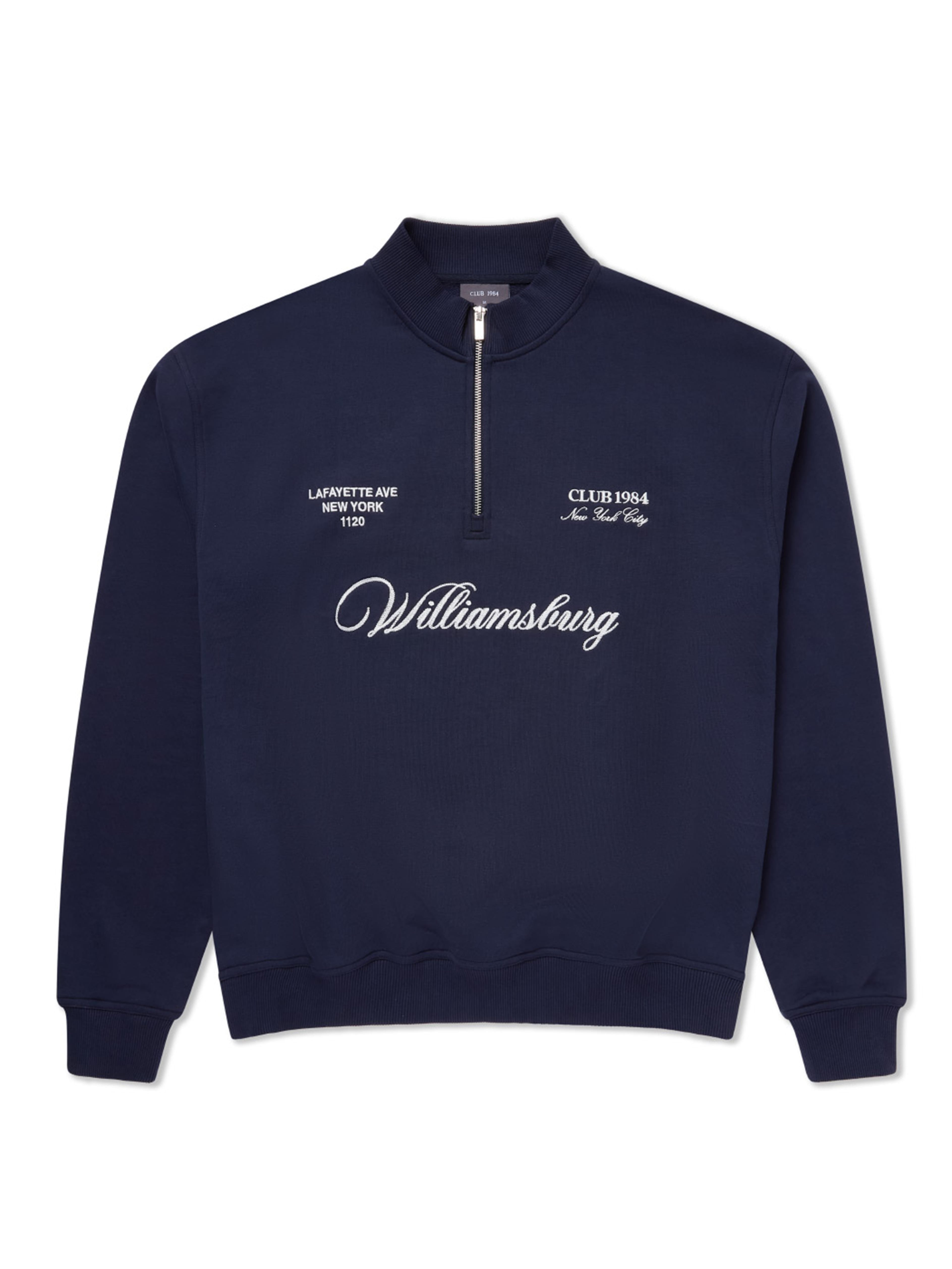CLUB 1984. Williamsburg 1/4 Zip - Navy 1/4 zip
