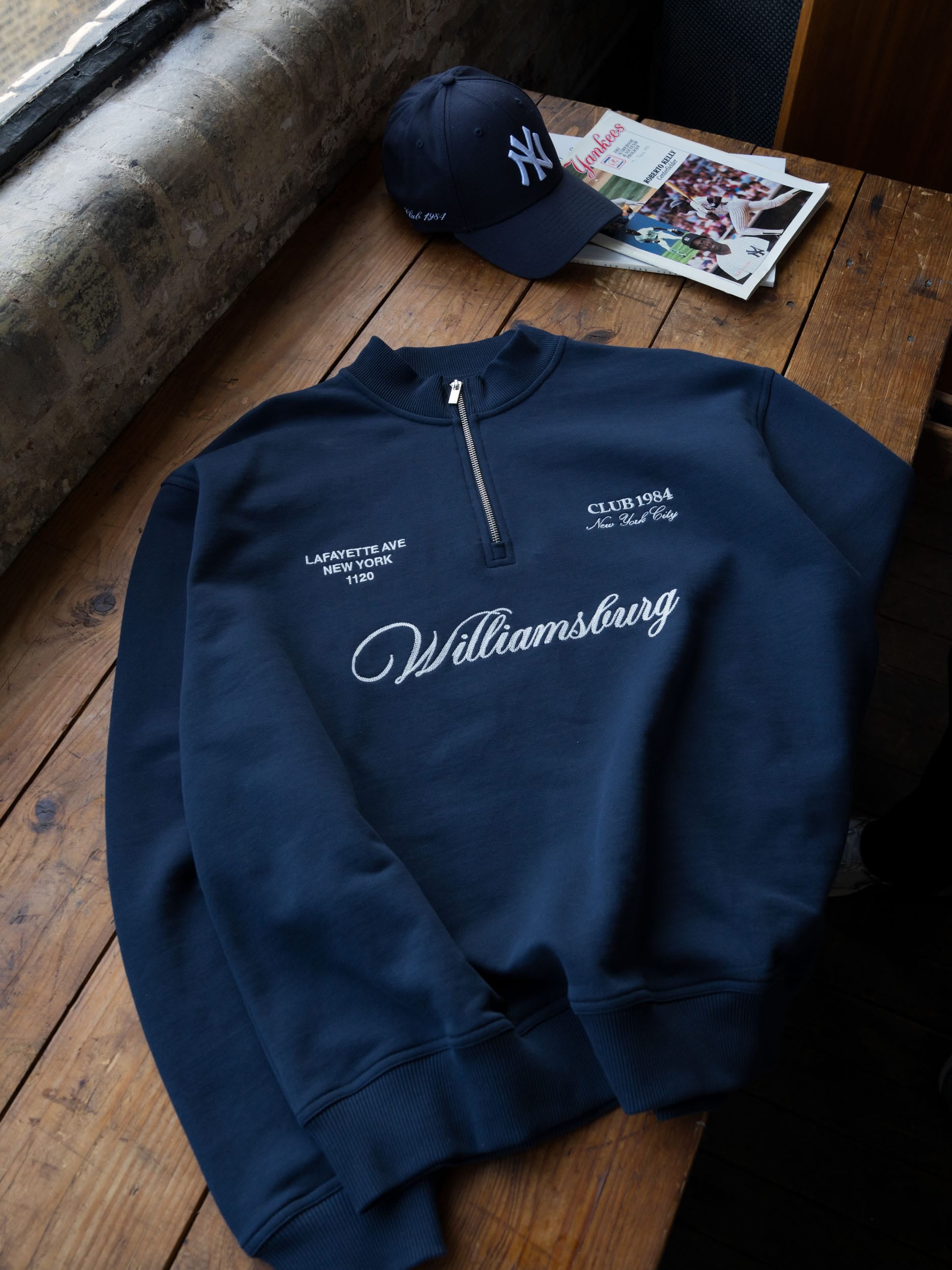 CLUB 1984. Williamsburg 1/4 Zip - Navy 1/4 zip
