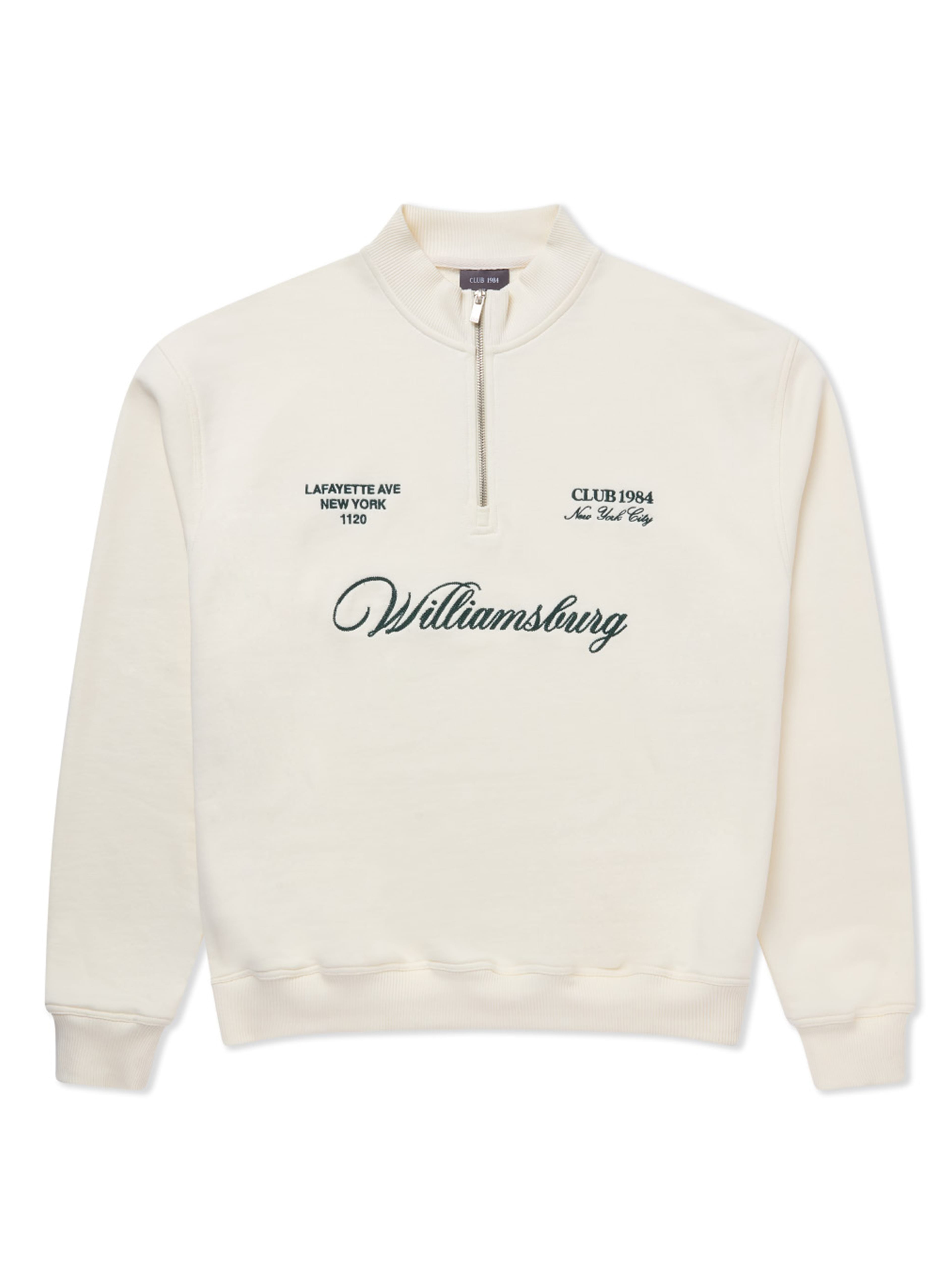 CLUB 1984. Williamsburg 1/4 Zip - Off White 1/4 zip