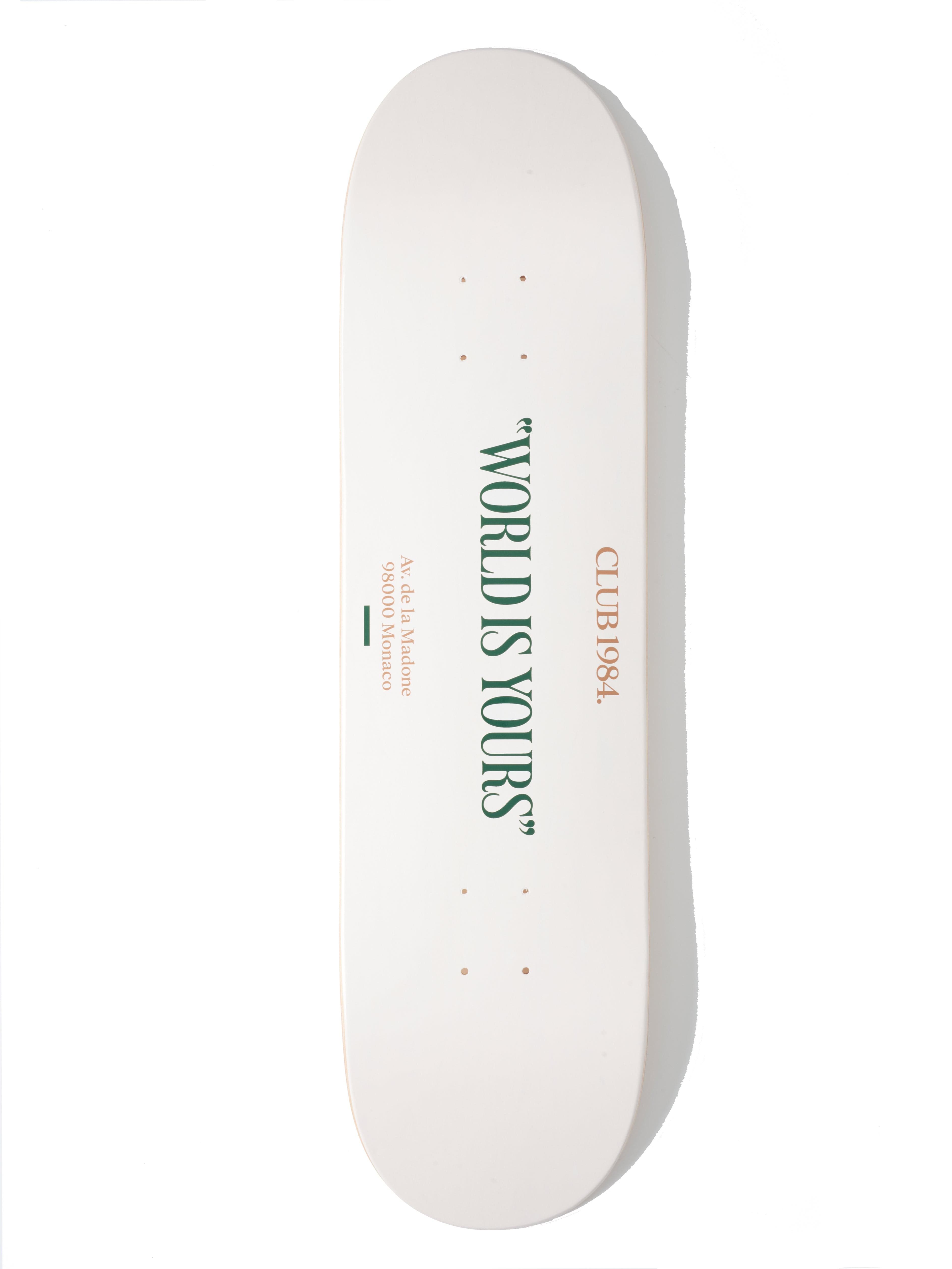 CLUB 1984 World is Yours Skateboard - White Accessories 1984-2023-0238-10