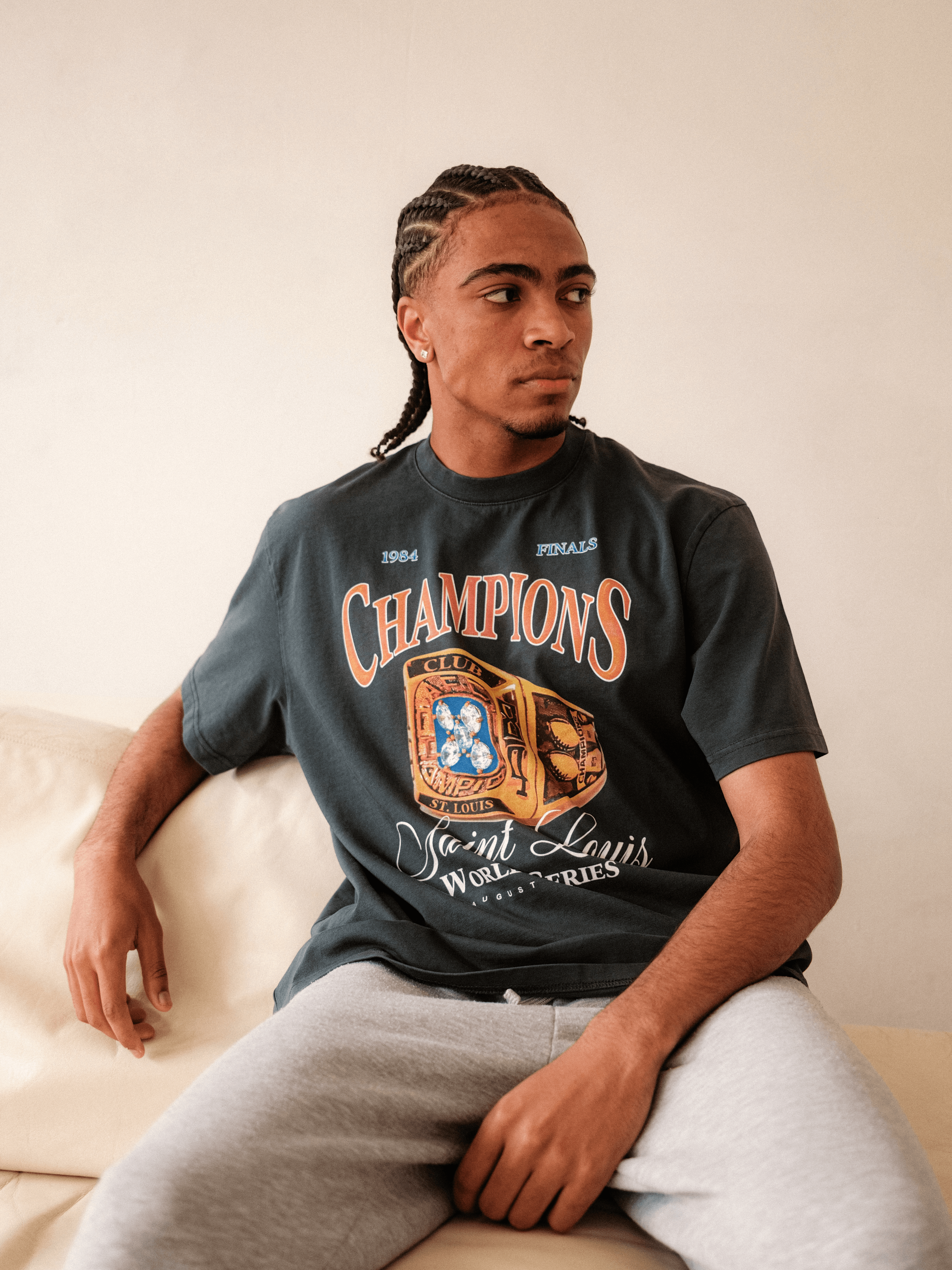 CLUB 1984. World Series Champions T-shirt - Washed Grey T-Shirt