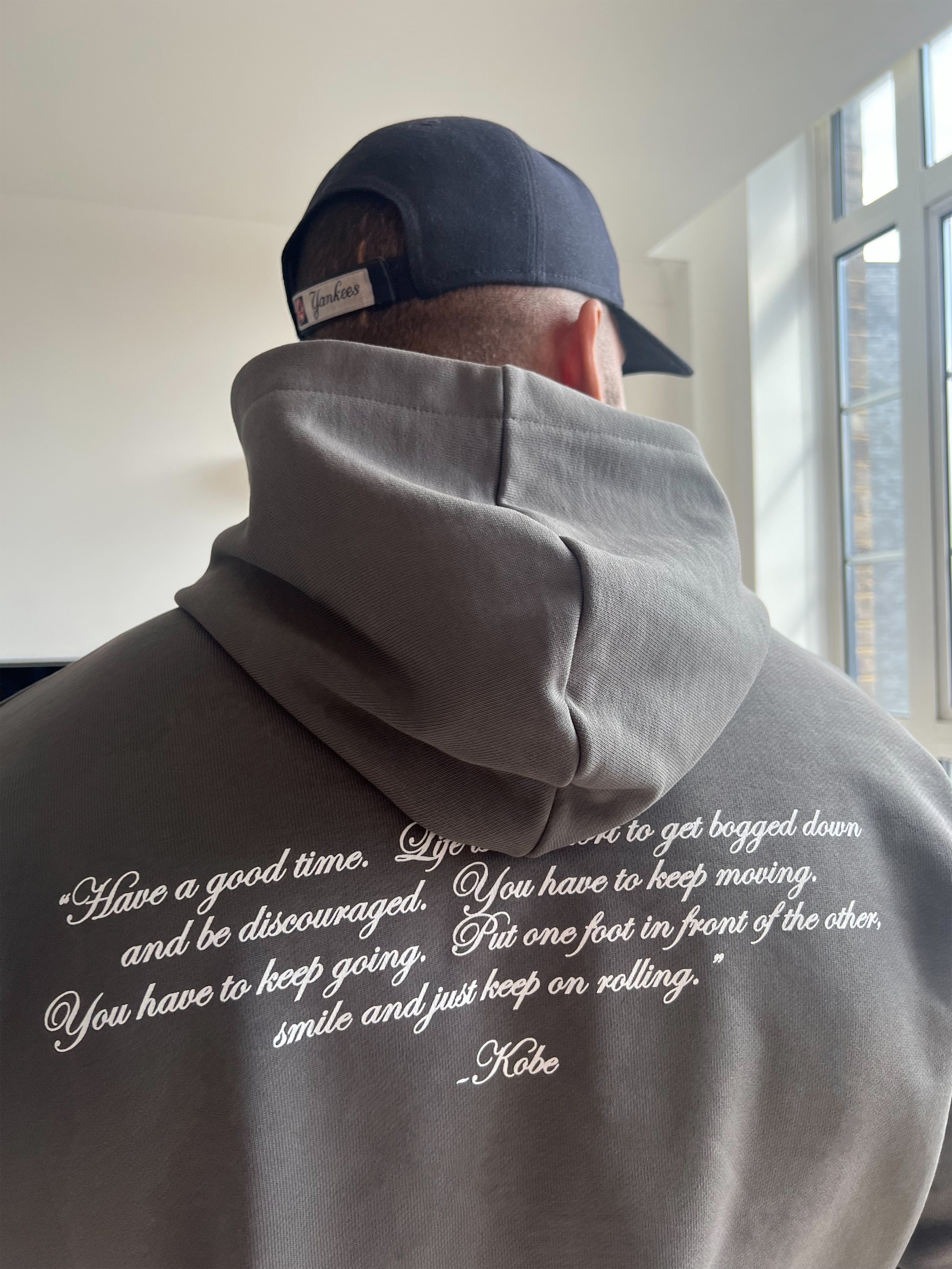 CLUB 1984. KB Script Hoodie - Steel Grey Hoodie