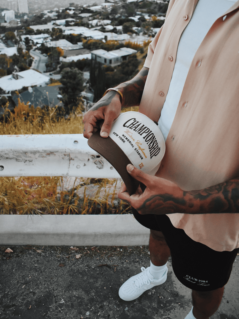 CLUB 1984. 1984 Championship Cap - Off White/Brown Accessories 1984-2024-0292-10