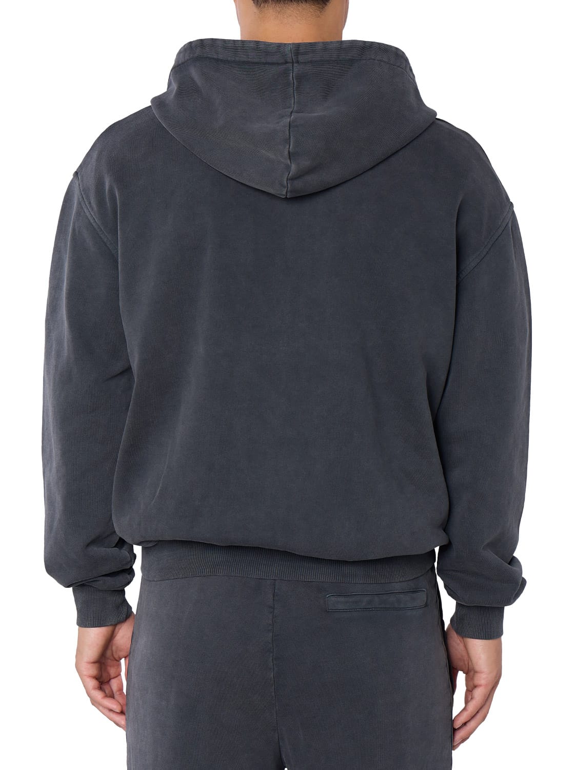 CLUB 1984. 911 Zip Through Hoodie - Washed Grey Hoodie