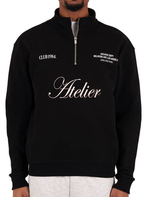 CLUB 1984. Atelier 1/4 Zip - Black 1/4 zip