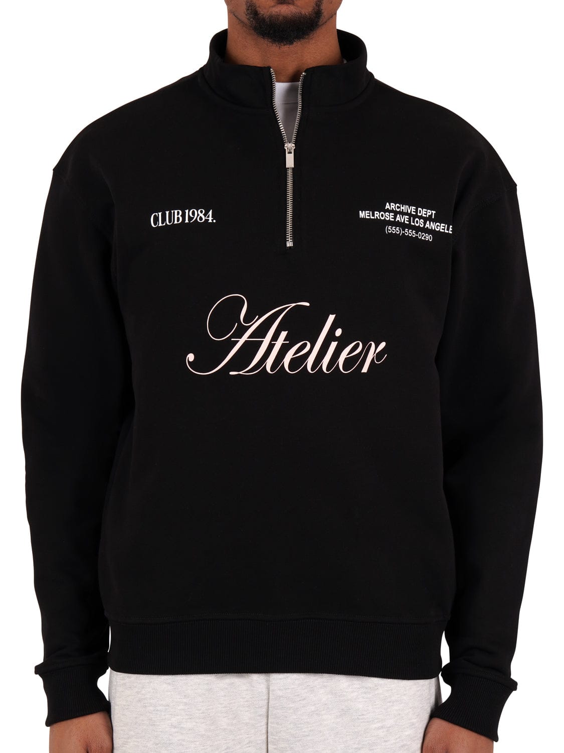 CLUB 1984. Atelier 1/4 Zip - Black 1/4 zip