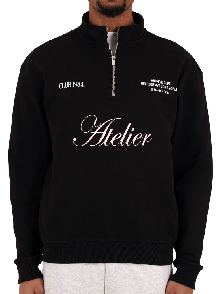 CLUB 1984. Atelier 1/4 Zip - Black 1/4 zip