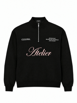 CLUB 1984. Atelier 1/4 Zip - Black 1/4 zip
