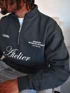 CLUB 1984. Atelier 1/4 Zip - Washed Grey 1/4 zip