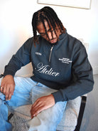 CLUB 1984. Atelier 1/4 Zip - Washed Grey 1/4 zip