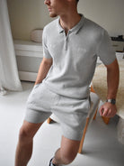 CLUB 1984. Atelier Knit Polo - Grey Polo Shirts