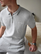 CLUB 1984. Atelier Knit Polo - Grey Polo Shirts