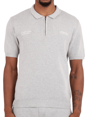 CLUB 1984. Atelier Knit Polo - Grey Polo Shirts