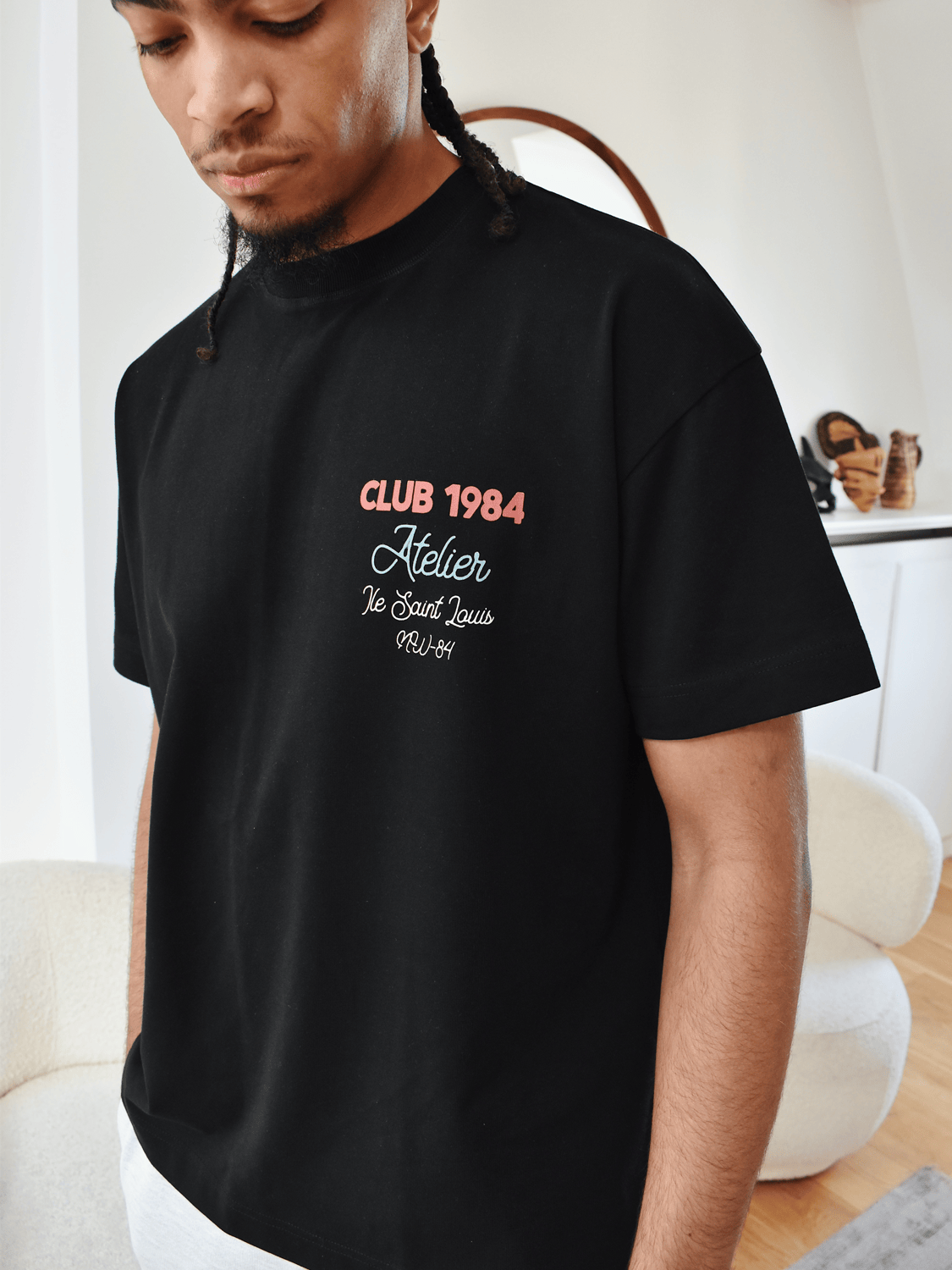 CLUB 1984. Atelier Script T-shirt - Black T-Shirt