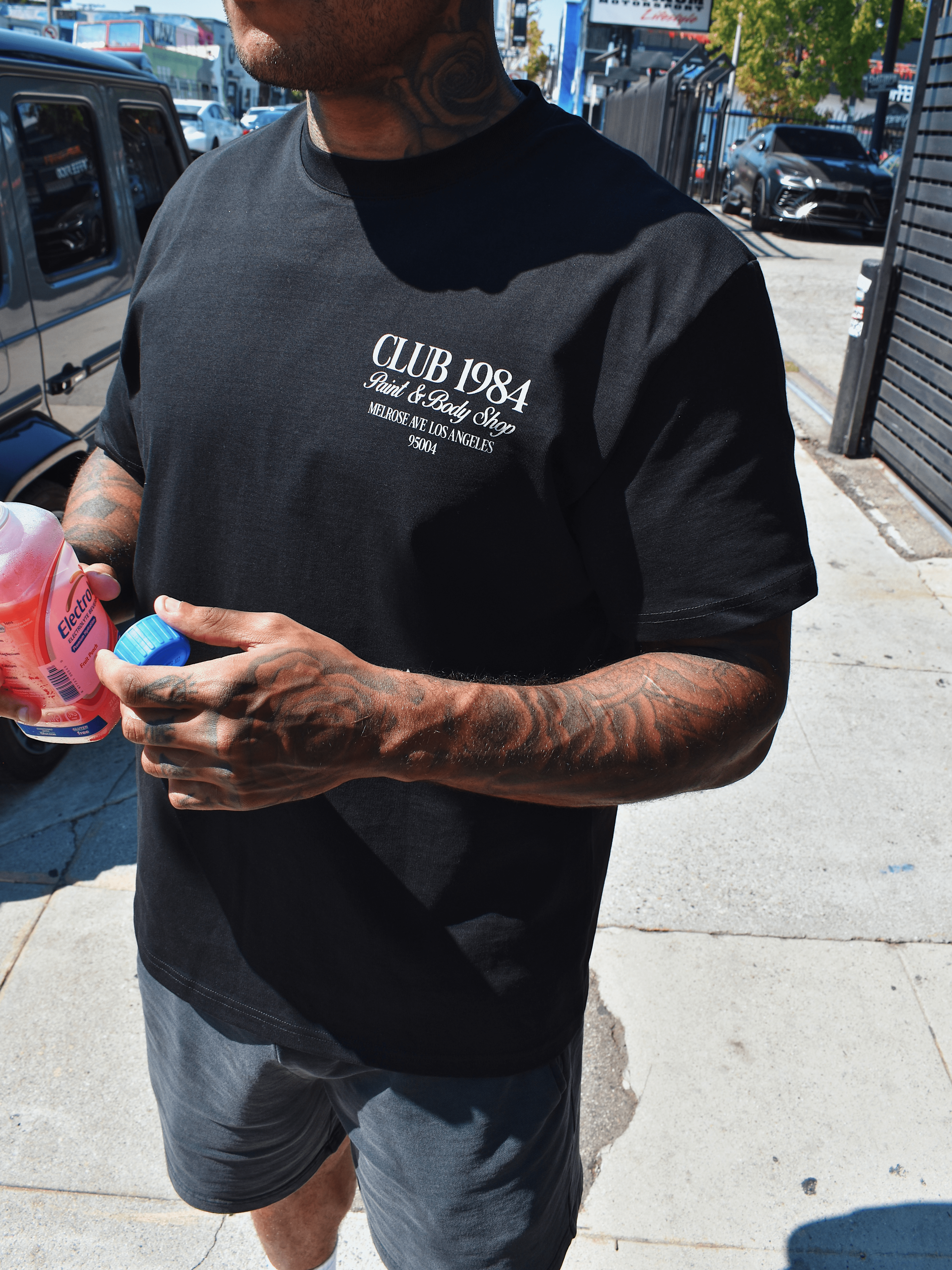 CLUB 1984. Body Shop T-shirt - Black T-Shirt