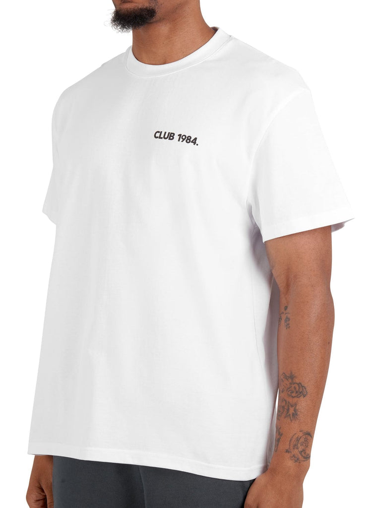 CLUB 1984. Burn Out T-shirt - White T-Shirt