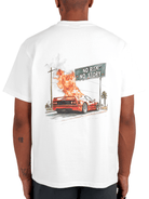 CLUB 1984. Burn Out T-shirt - White T-Shirt