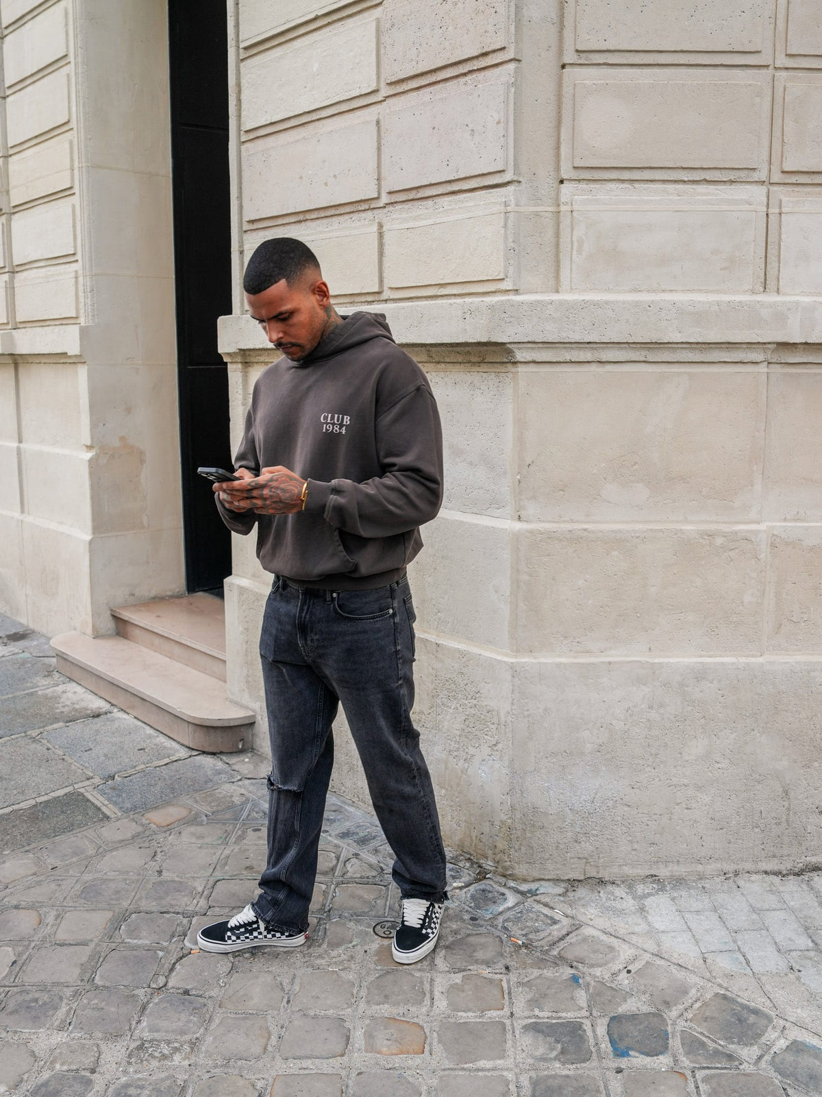 CLUB 1984. Champagne Hoodie - Washed Brown Hoodie