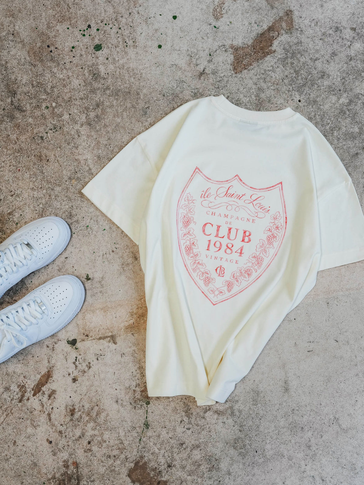 CLUB 1984. Champagne T-shirt - Off White T-Shirt
