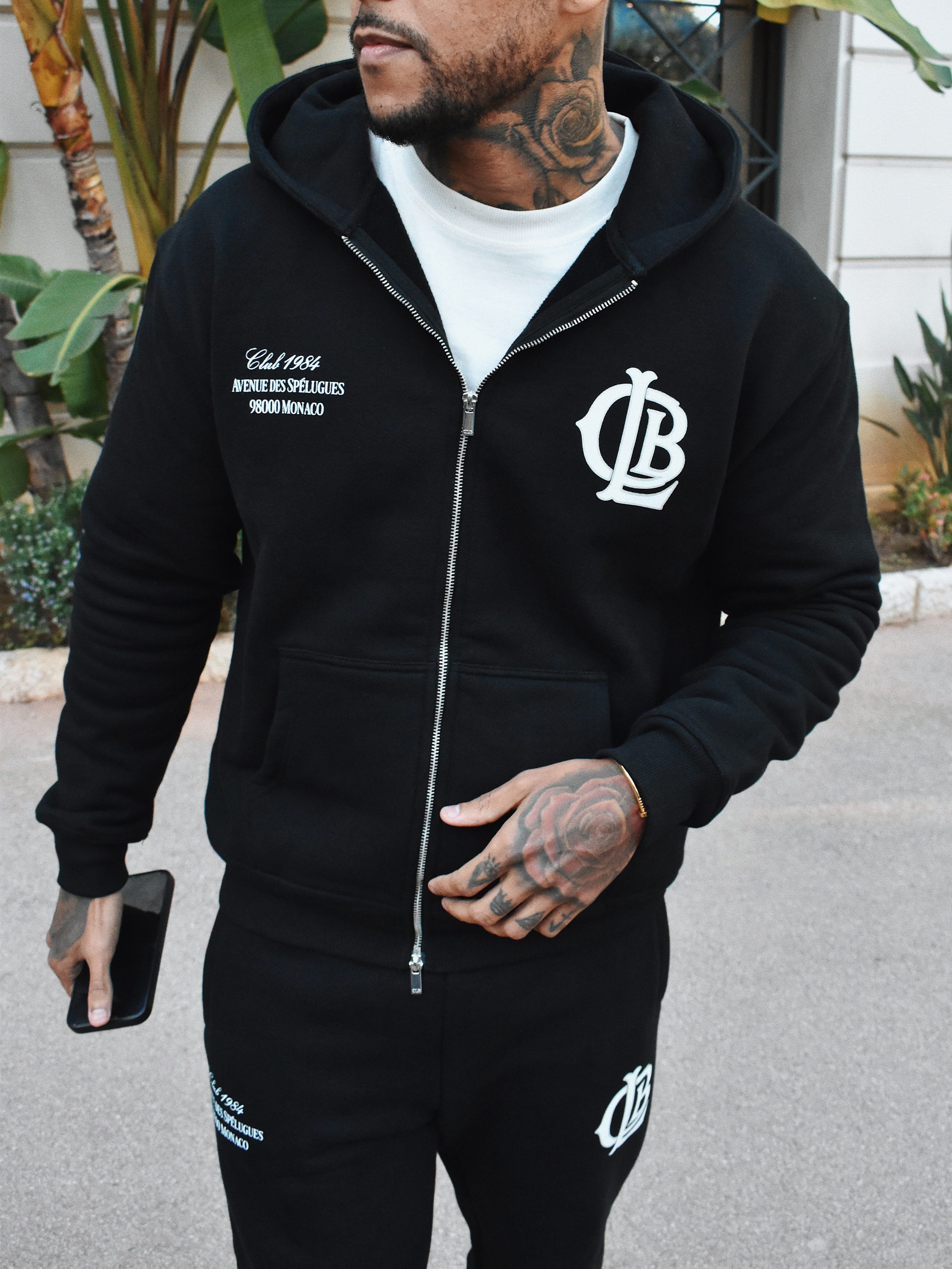 CLUB 1984. CLB Zipped Hoodie - Black Hoodie