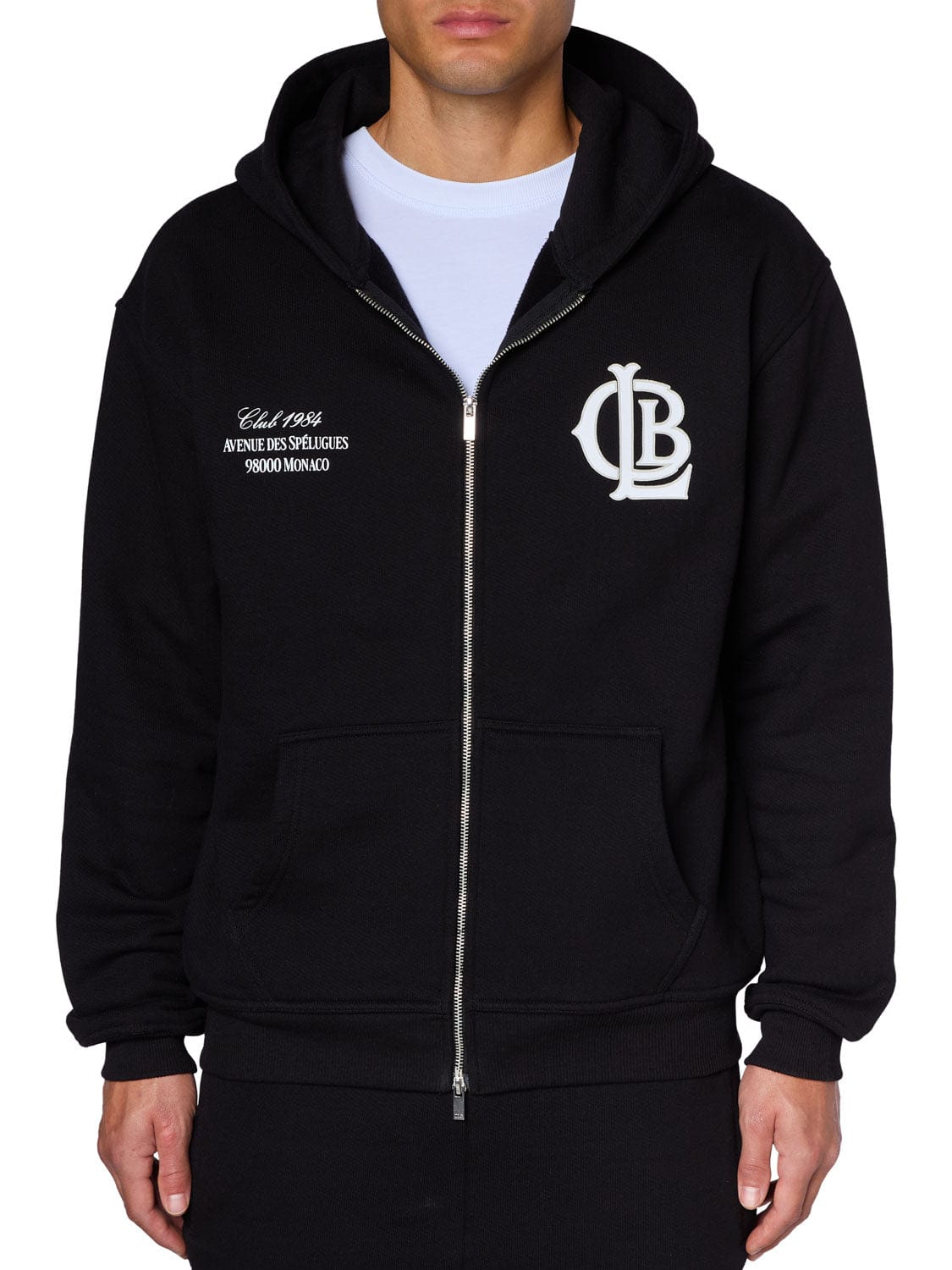 CLUB 1984. CLB Zipped Hoodie - Black Hoodie