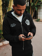 CLUB 1984. CLB Zipped Hoodie - Black Hoodie