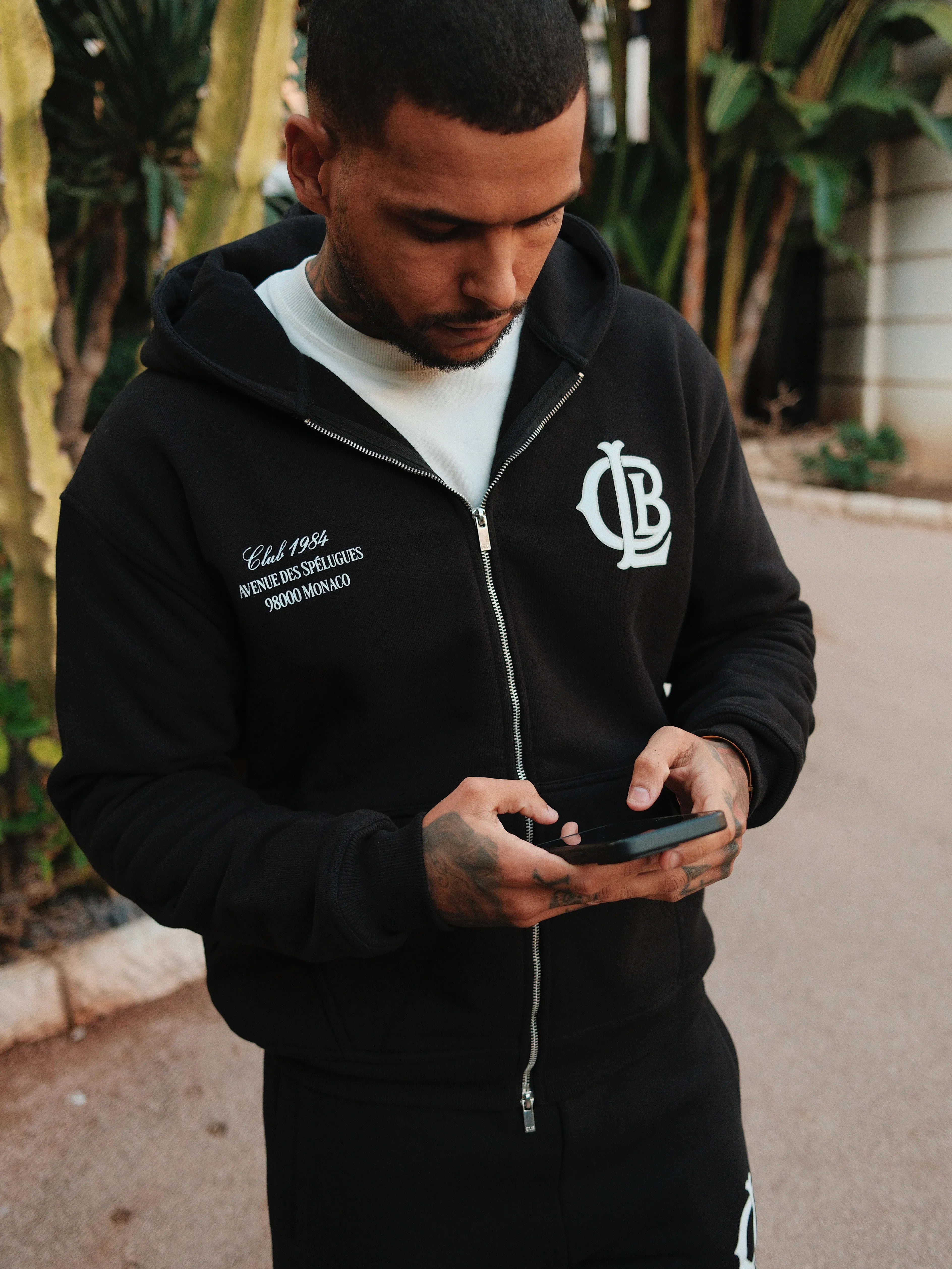 CLUB 1984. CLB Zipped Hoodie - Black Hoodie