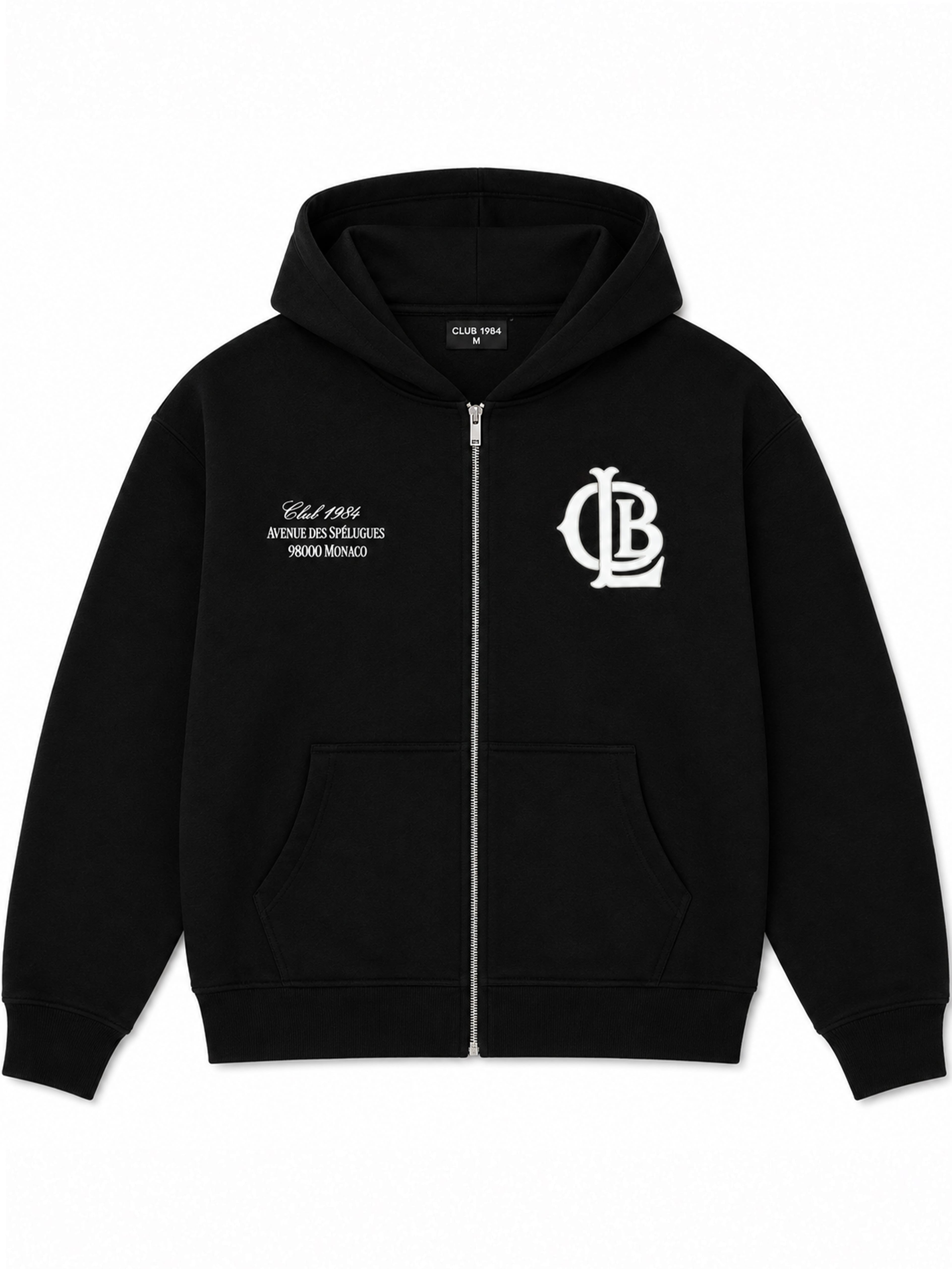 CLUB 1984. CLB Zipped Hoodie - Black (PRE ORDER) Hoodie