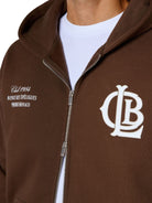 CLUB 1984. CLB Zipped Hoodie - Brown Hoodie