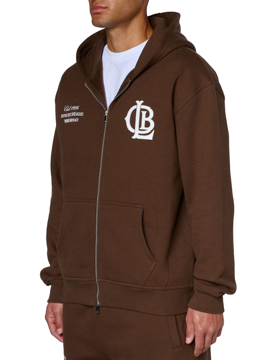 CLUB 1984. CLB Zipped Hoodie - Brown Hoodie