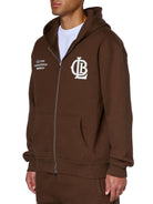CLUB 1984. CLB Zipped Hoodie - Brown Hoodie