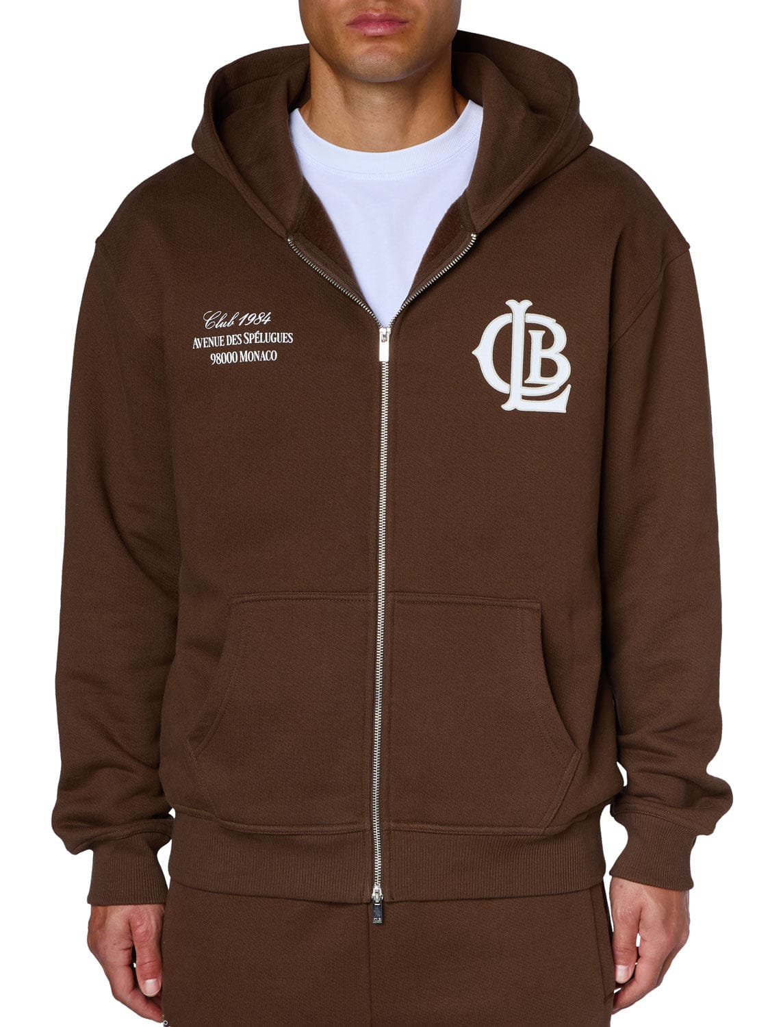 CLUB 1984. CLB Zipped Hoodie - Brown Hoodie
