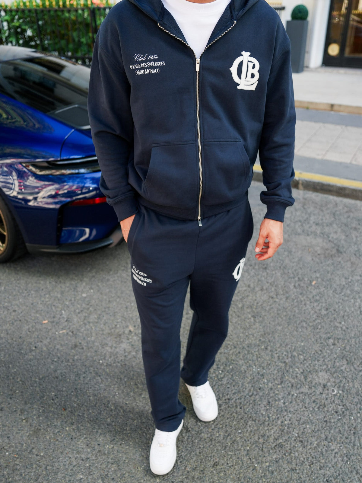 CLUB 1984. CLB Zipped Hoodie - Navy Hoodie