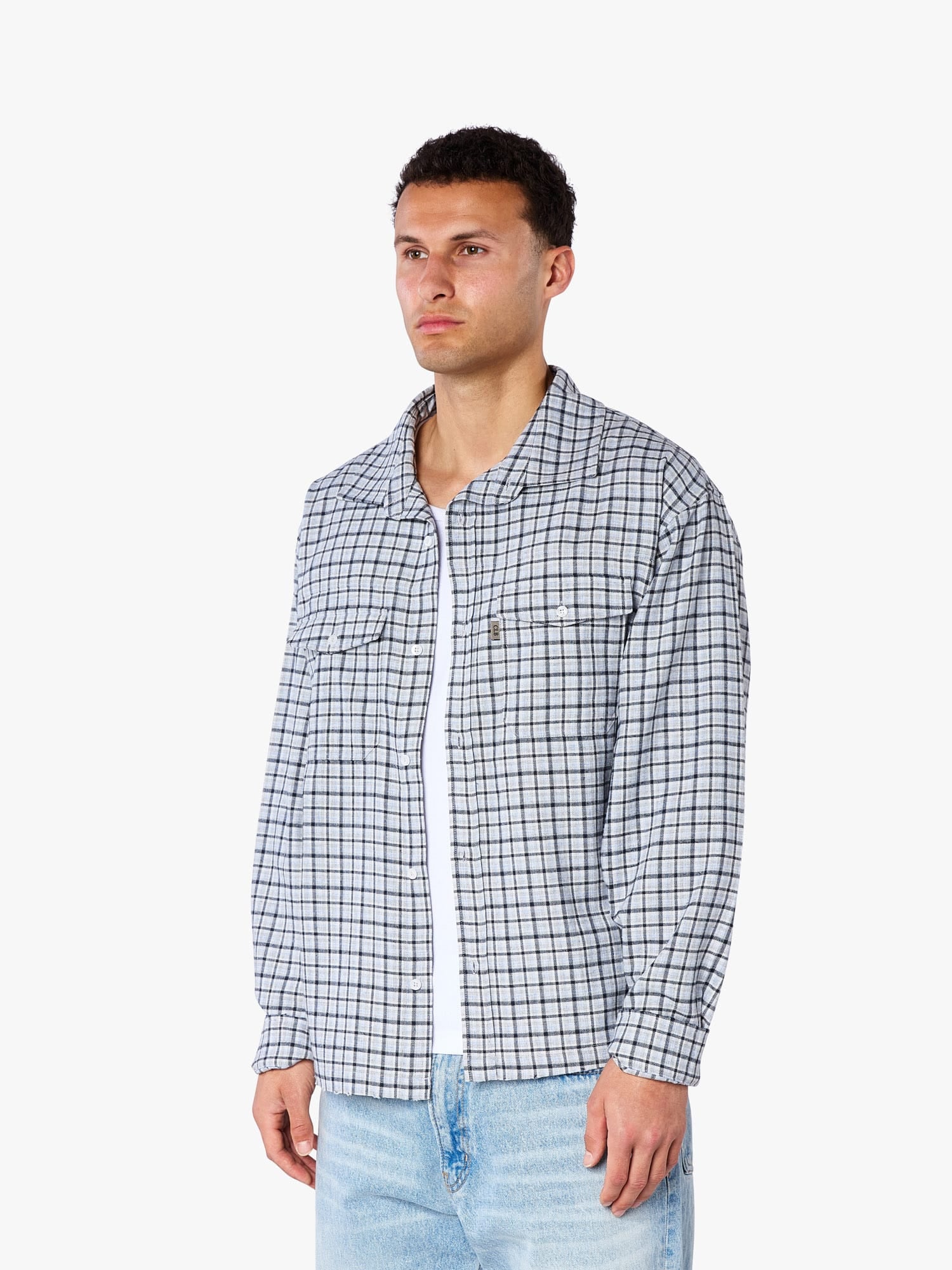 CLUB 1984. Club Checked LS Shirt - Blue Shirt
