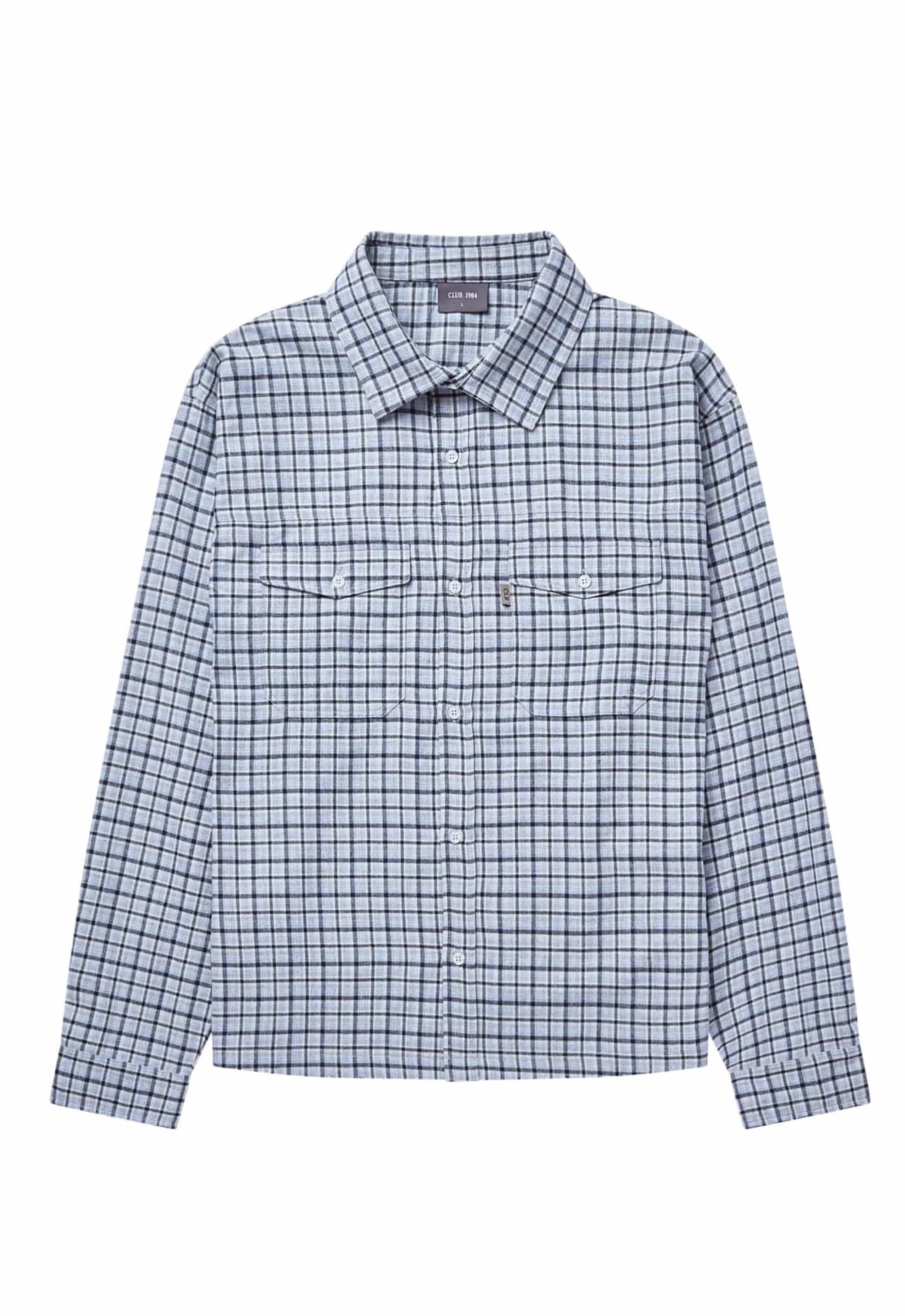 CLUB 1984. Club Checked LS Shirt - Blue Shirt