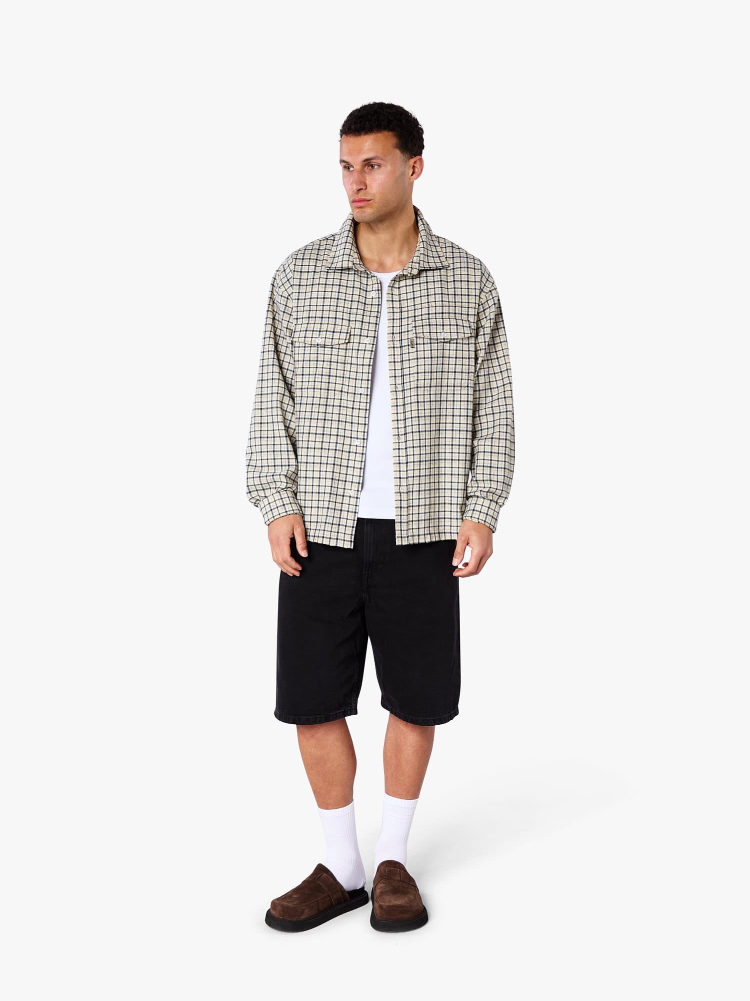 CLUB 1984. Club Checked LS Shirt - Yellow Shirt