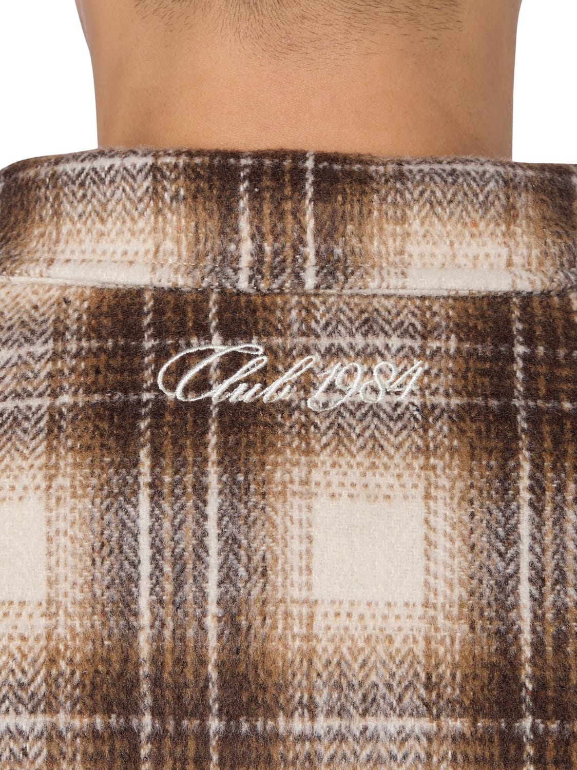 CLUB 1984. Club Checked Overshirt - Beige Shirt