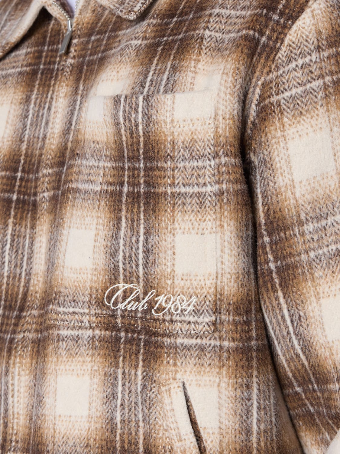 CLUB 1984. Club Checked Overshirt - Beige Shirt