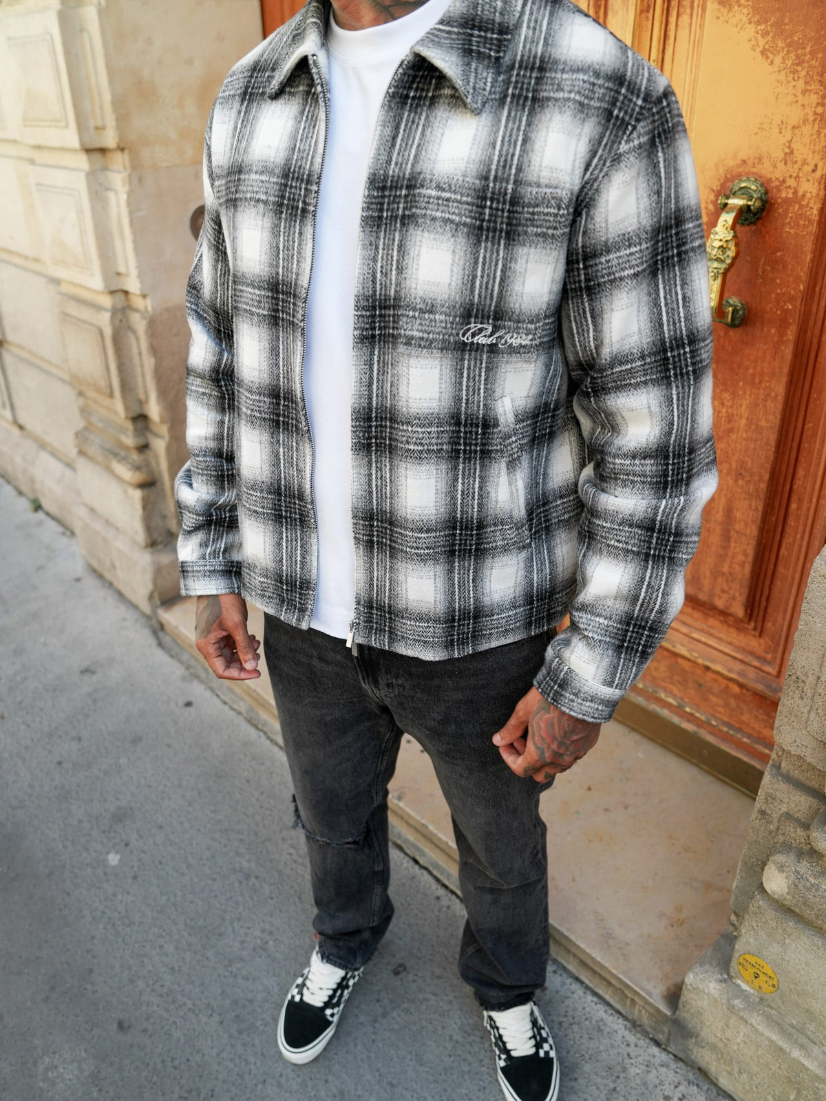 CLUB 1984. Club Checked Overshirt - Black Shirt
