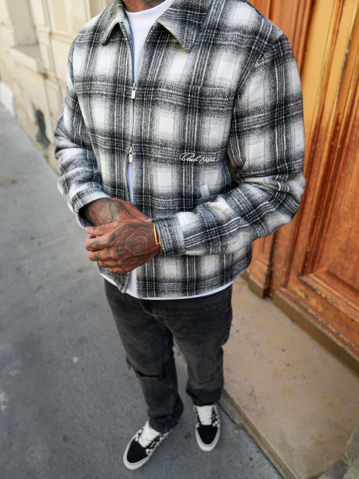 CLUB 1984. Club Checked Overshirt - Black Shirt