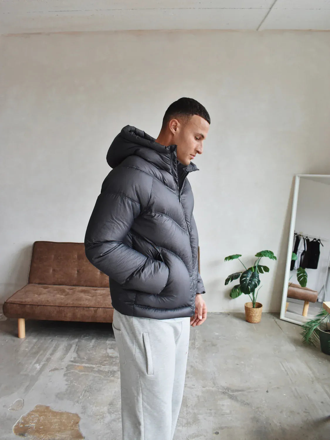 CLUB 1984. Club Down Puffer Jacket - Grey Outerwear