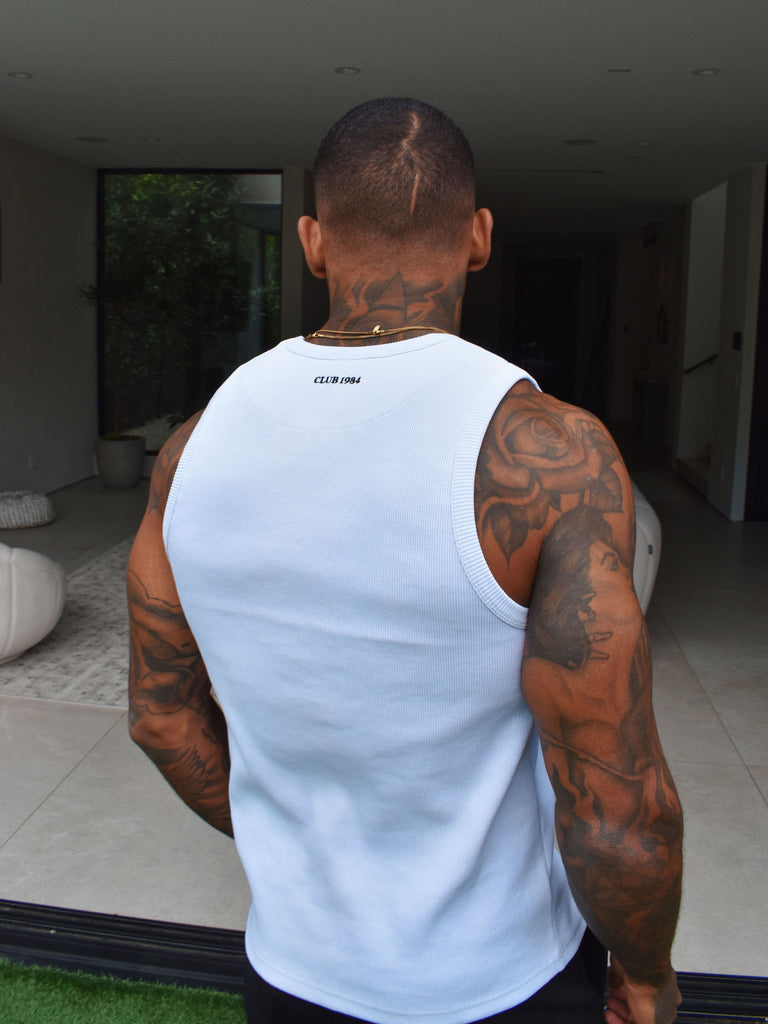 CLUB 1984. Club Ribbed Vest - White Vest