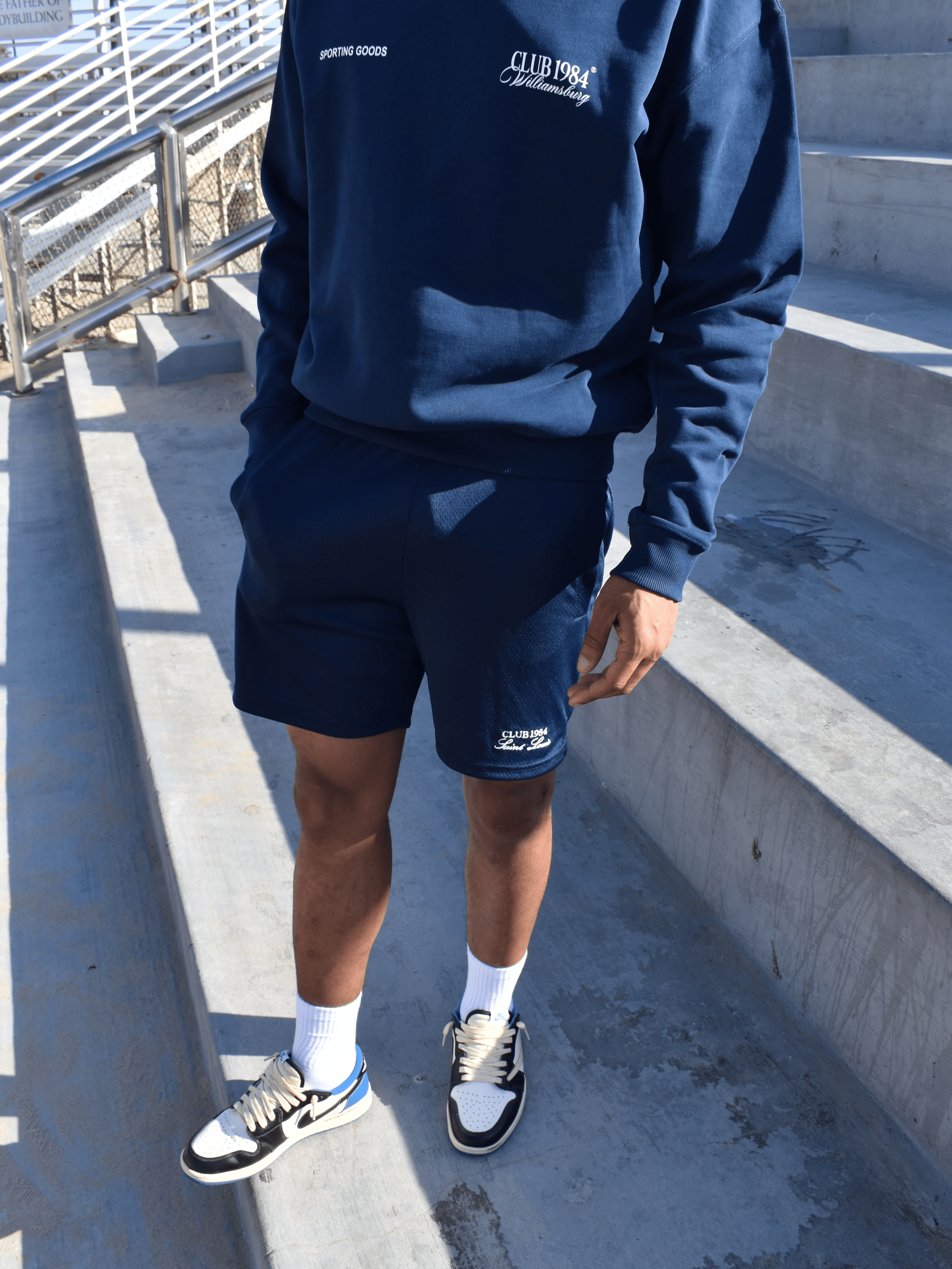 CLUB 1984. Essential Mesh Shorts - Navy shorts
