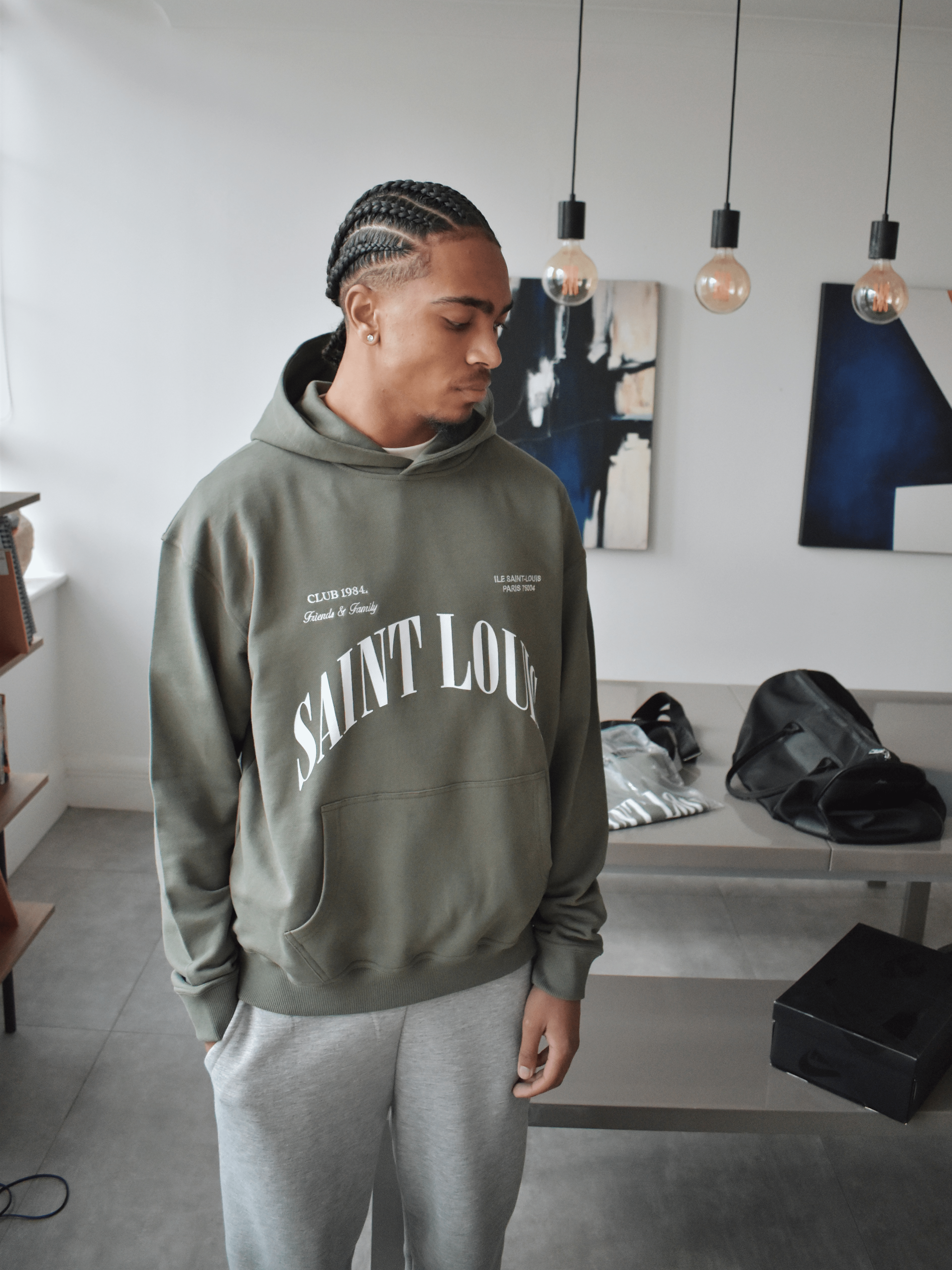 CLUB 1984. F&F Saint Louis Hoodie - Olive Hoodie