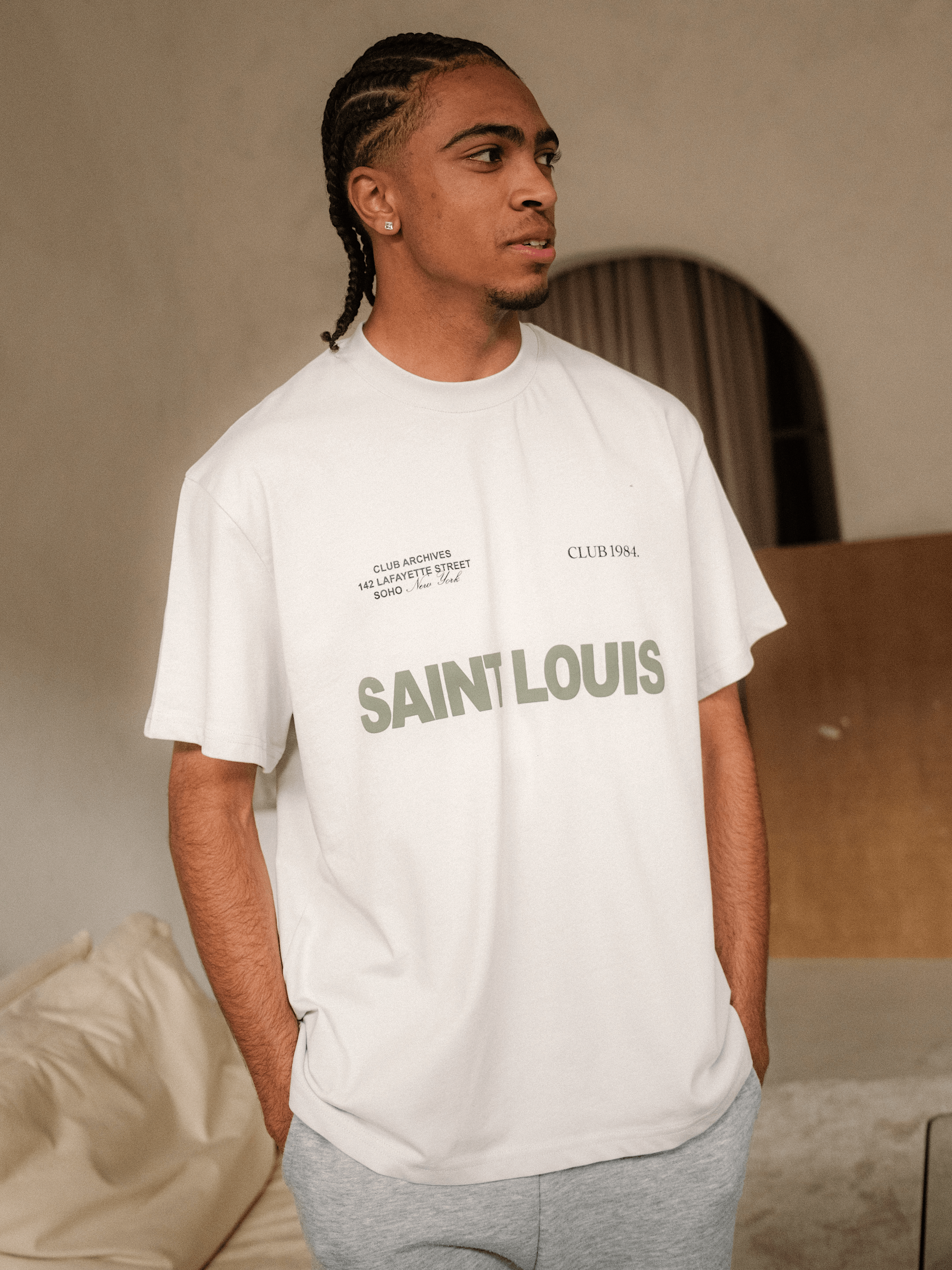 CLUB 1984. Heritage T-shirt - Stone T-Shirt