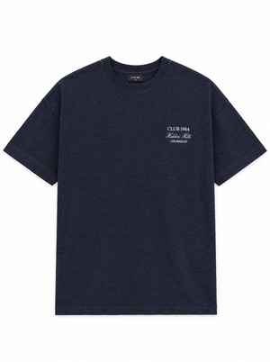 CLUB 1984. Hidden Hills Slub T-Shirt - Navy T-Shirt